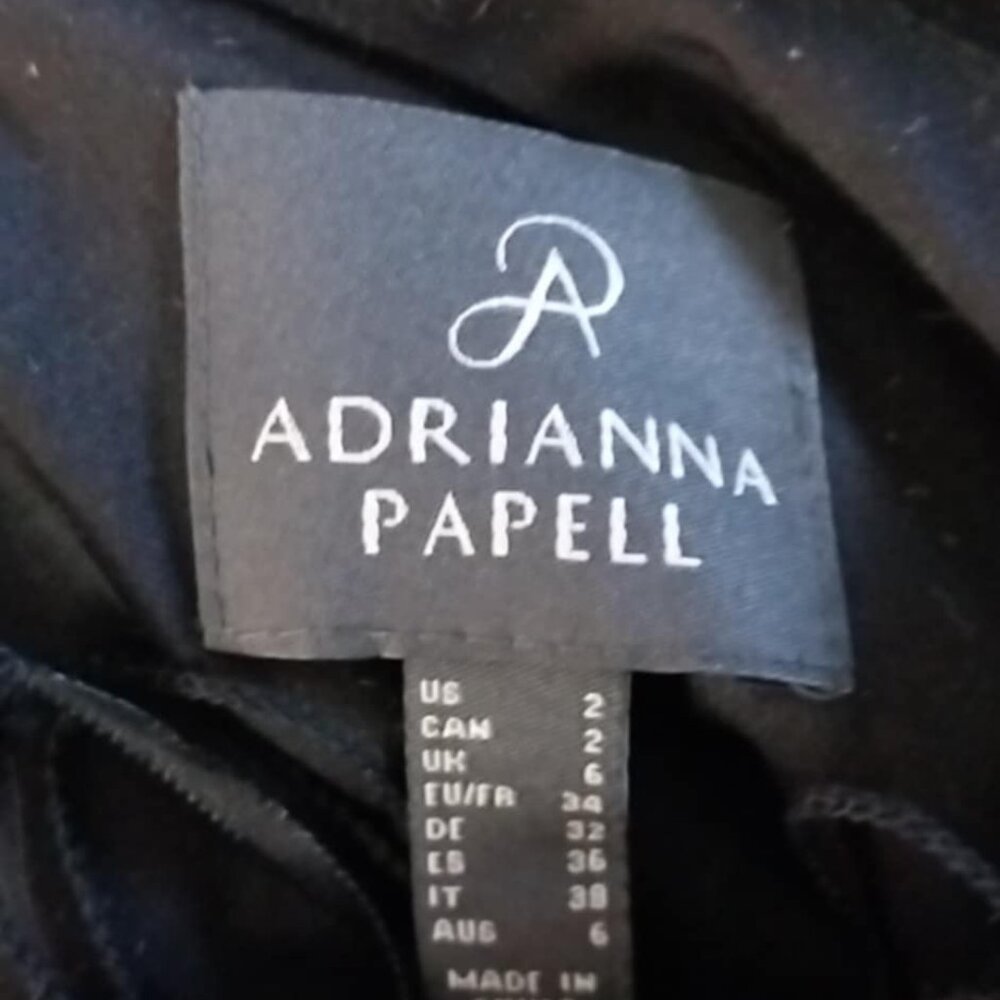 Adrianna Papell One-Shoulder Tiered Chiffon Gown Black 2 - Picture 3 of 4
